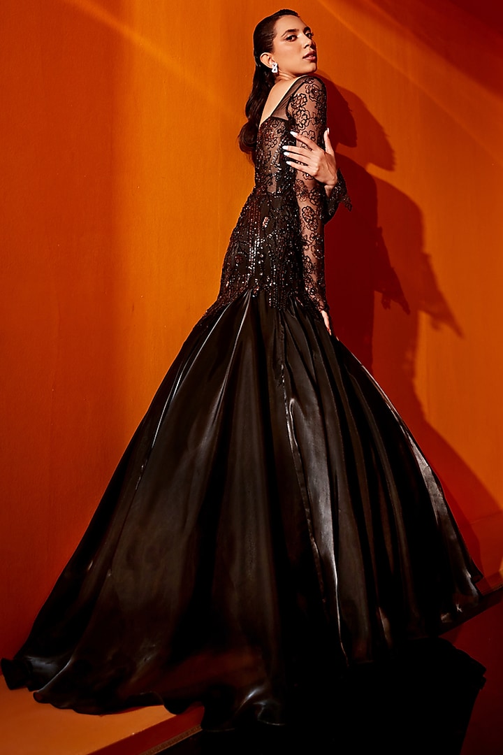 net black dress design Black Net & Organza Gown Design by ROQA at Pernia's Pop Up Shop 2026