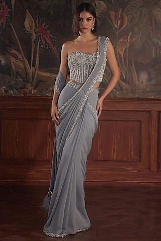 bridesmaid saree dresses Buy Red Bridal Silk Zardozi Saree with Unstitched Blouse