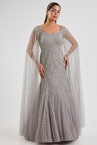 Lilac Net Gown by ROQA | Siddharth Khurana & Kartik Khurana