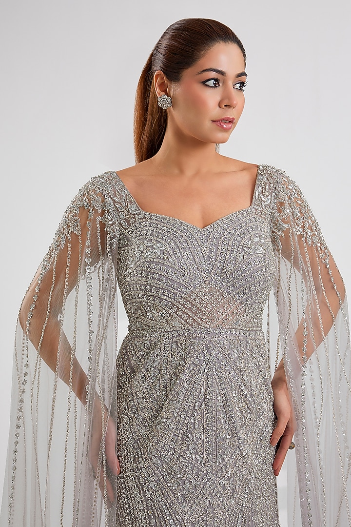 Lilac Net Bridal Gown by ROQA | Siddharth Khurana & Kartik Khurana at Pernia's Pop Up Shop