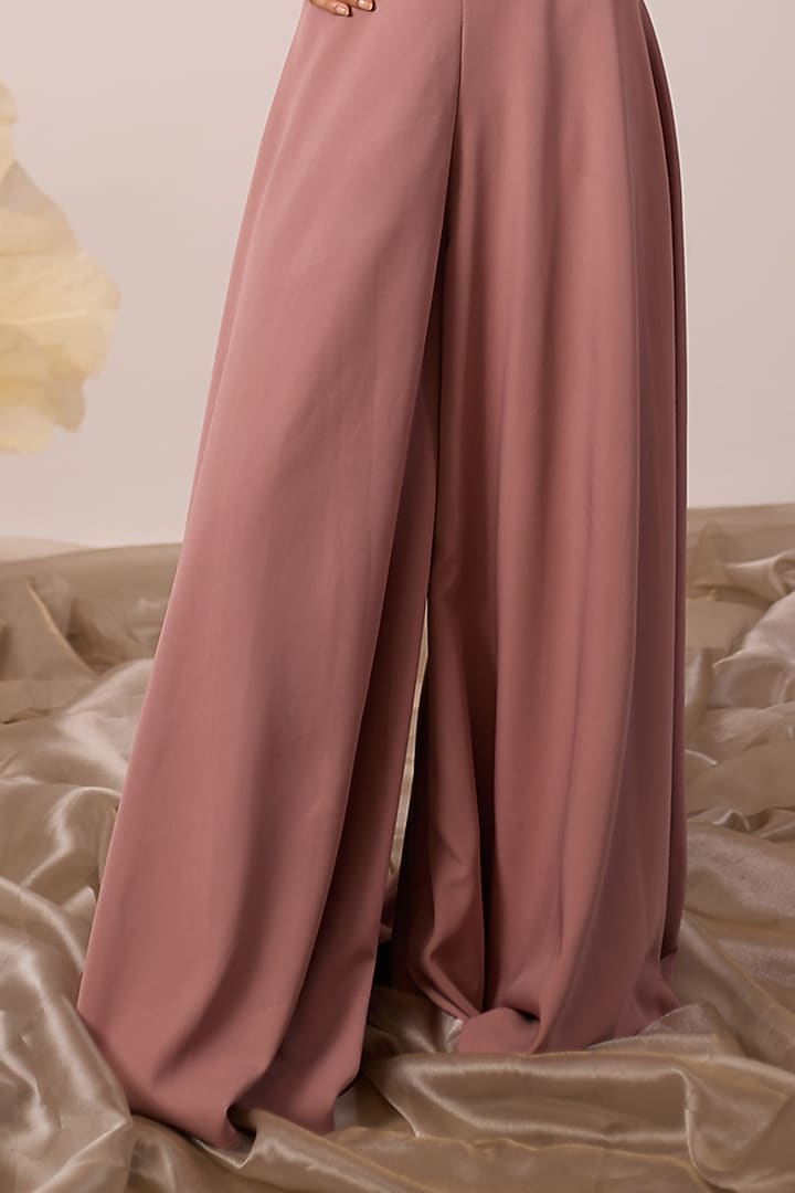 Dusty Pink Imported Fabric Jumpsuit by ROQA | Siddharth Khurana & Kartik Khurana at Pernia's Pop Up Shop