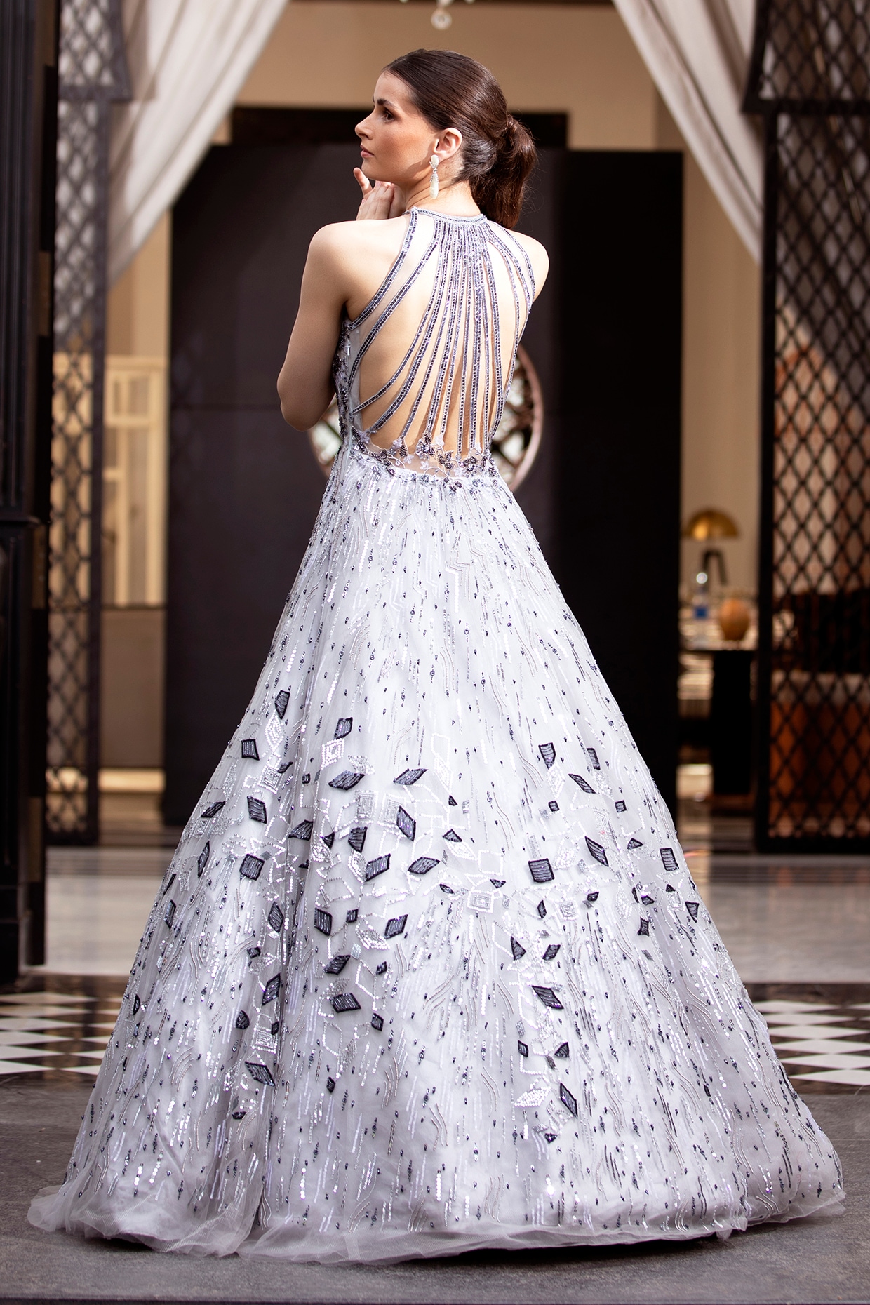 Silver Prom Dresses,Elegant Floor Length Prom Dress,PD00376 - Wishingdress