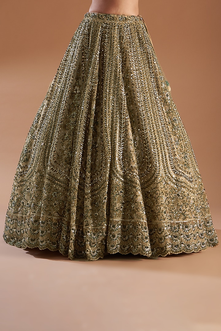 Gold Embroidered Bridal Lehenga Set by ROQA | Siddharth Khurana & Kartik Khurana at Pernia's Pop Up Shop