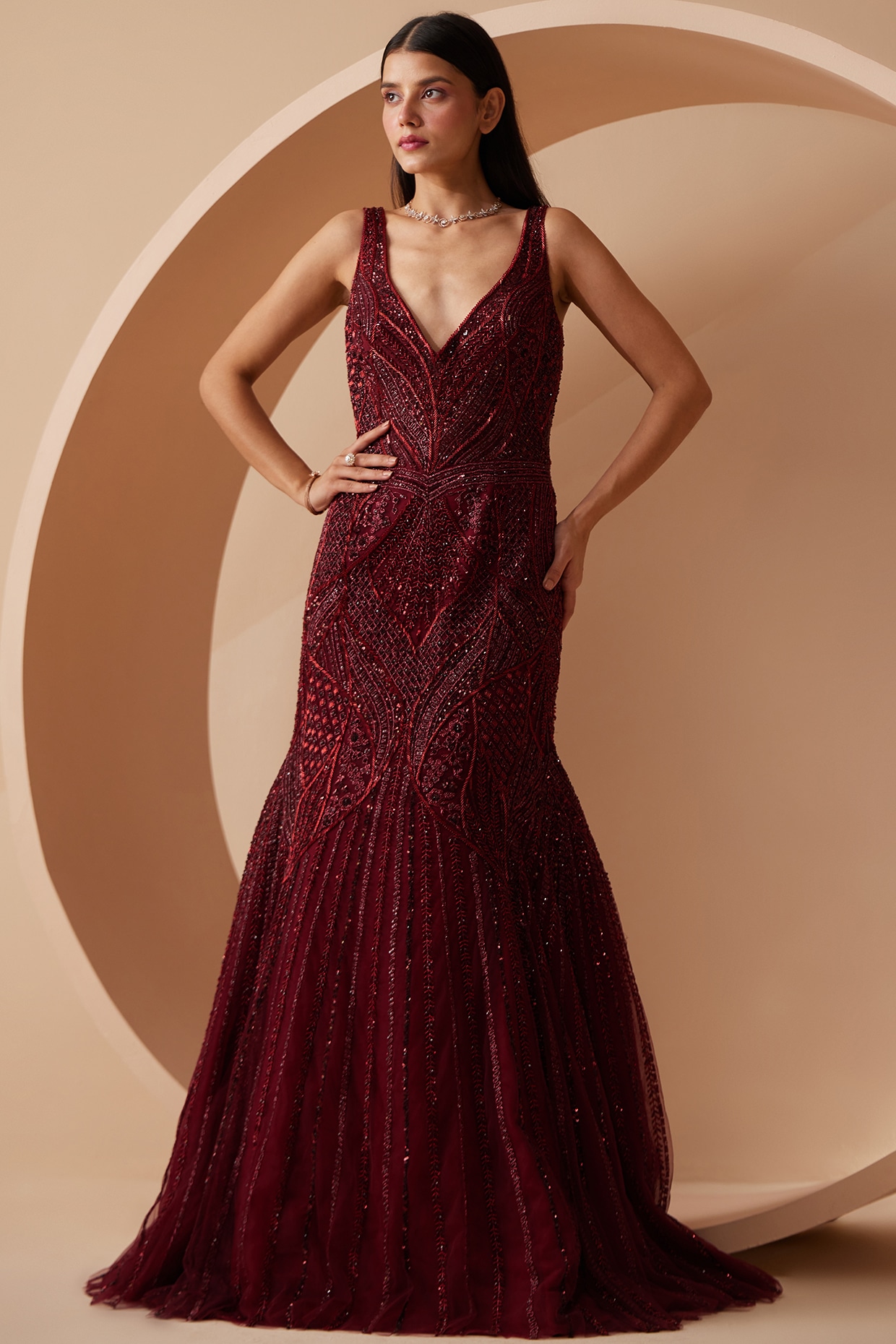 Maroon Designer Heavy Embroidered Net Wedding Anarkali Gown | Designer  dresses online, Dresses online shop, Anarkali gown