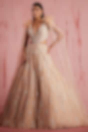 Peach Net Gown by ROQA