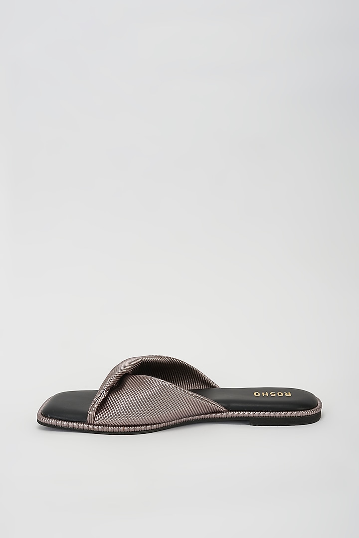 White Vegan Leather Twisted Flats by Rosho at Pernia's Pop Up Shop