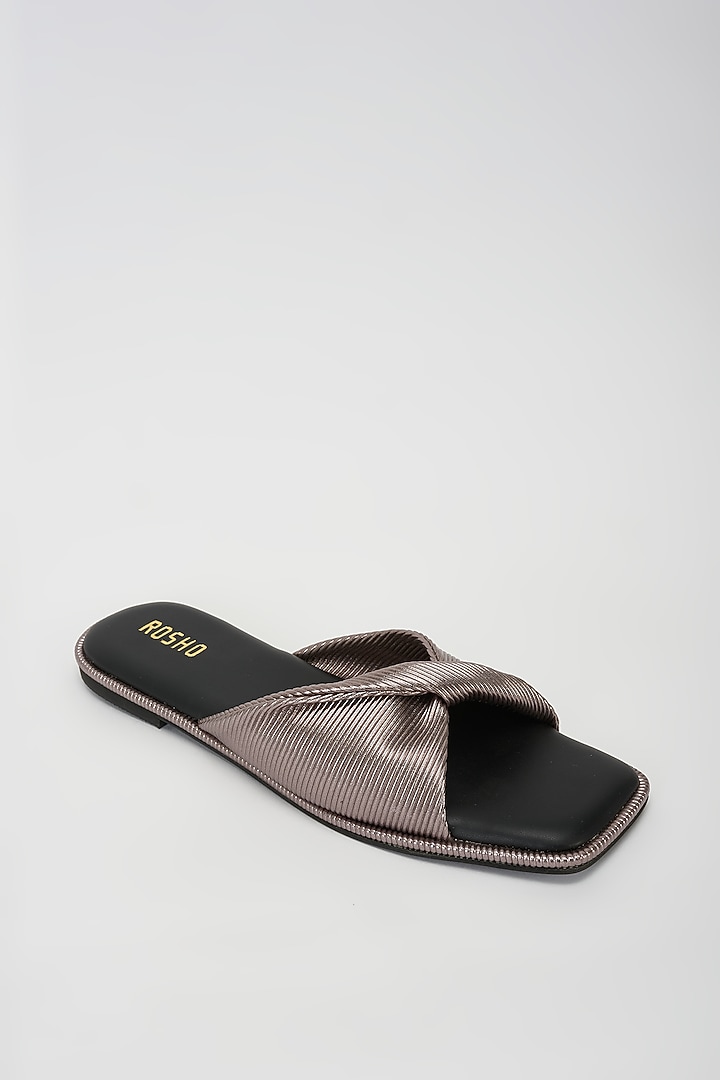 White Vegan Leather Twisted Flats by Rosho at Pernia's Pop Up Shop