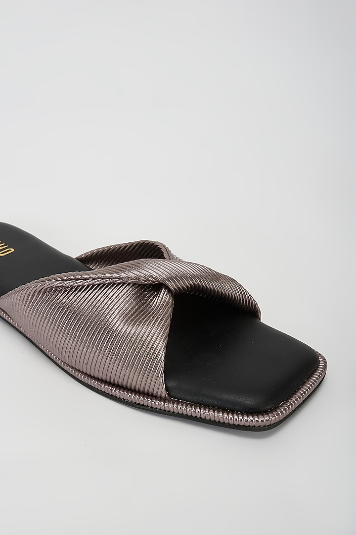 White Vegan Leather Twisted Flats by Rosho at Pernia's Pop Up Shop