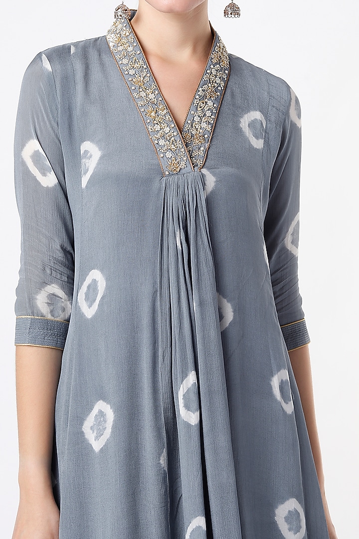 Grey Embroidered Tunic Set by Rosette at Pernia's Pop Up Shop