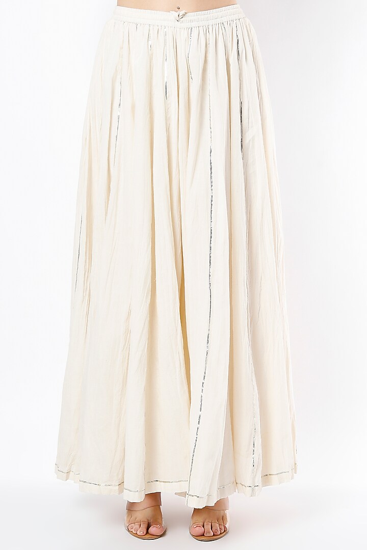 Ivory Chanderi Wedding Sharara Set by Rosette at Pernia's Pop Up Shop