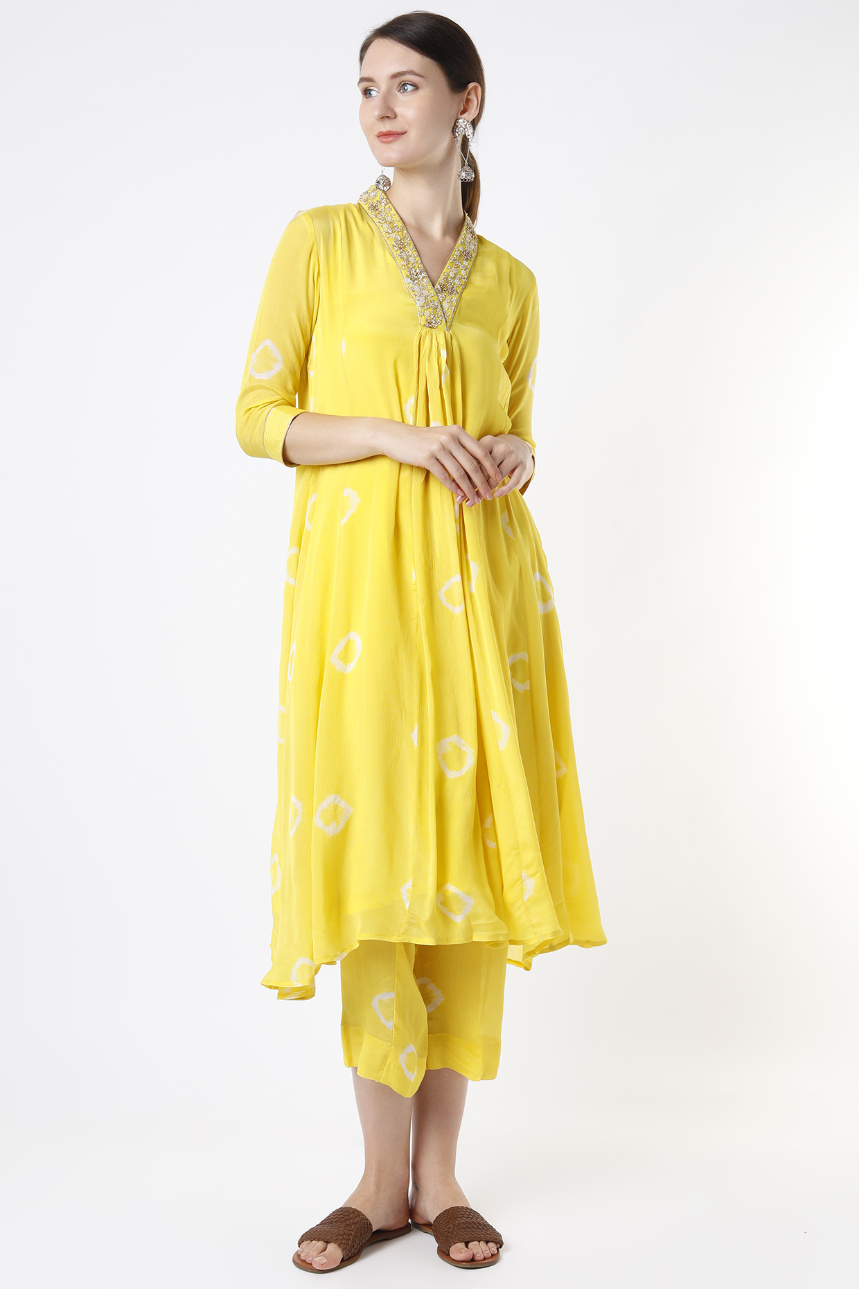 Bright Yellow Embroidered Tunic Set by Rosette at Pernia's Pop Up Shop