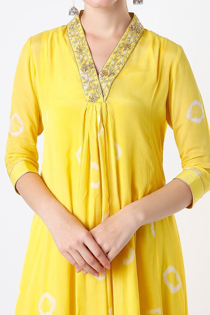 Bright Yellow Embroidered Tunic Set by Rosette at Pernia's Pop Up Shop