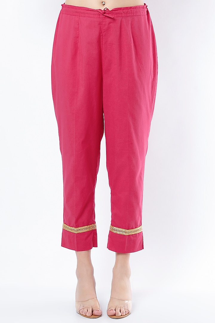 Candy Pink Embroidered Kurta Set by Rosette at Pernia's Pop Up Shop