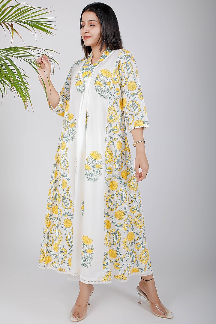 Yellow Printed Kurta by Rosette at Pernia's Pop Up Shop