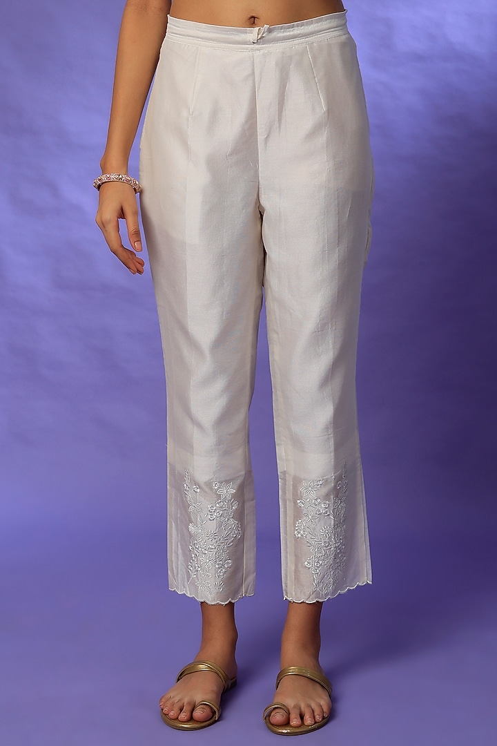 Ivory Chanderi Kurta Set by Rosette at Pernia's Pop Up Shop