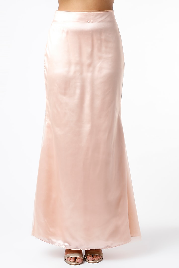 Nude Champagne Pink Embroidered Wedding Saree Set by Ros Story at Pernia's Pop Up Shop