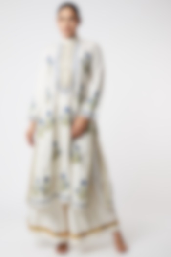 White Embroidered Kurta by Rose Tree