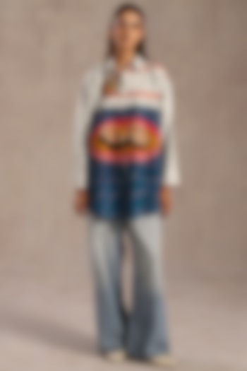 Multi-Colored Poplin Printed Shirt by Roza Pret at Pernia's Pop Up Shop