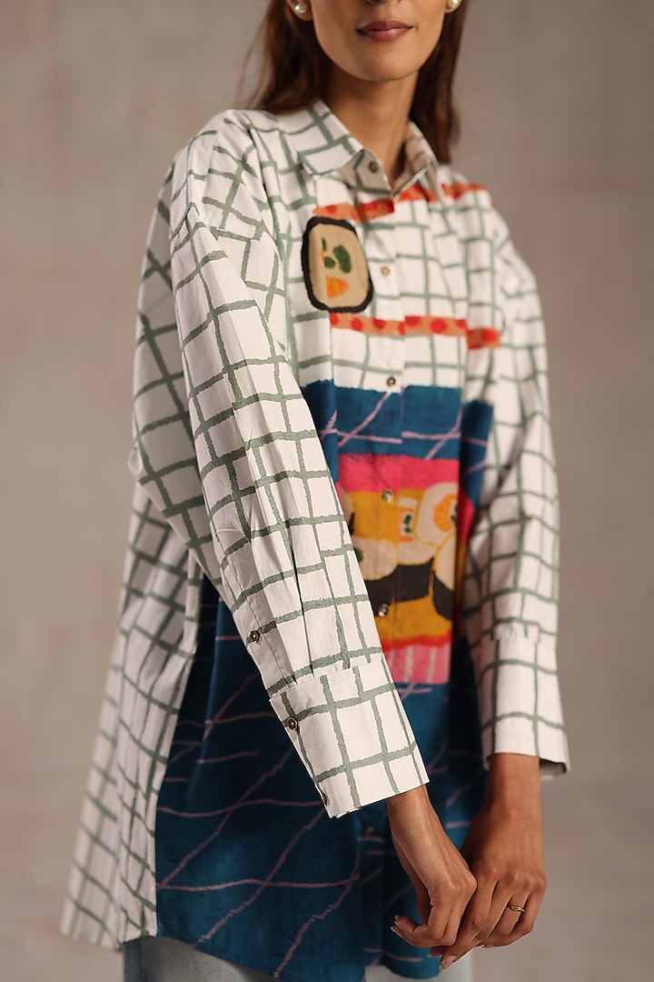 Multi-Colored Poplin Printed Shirt by Roza Pret at Pernia's Pop Up Shop