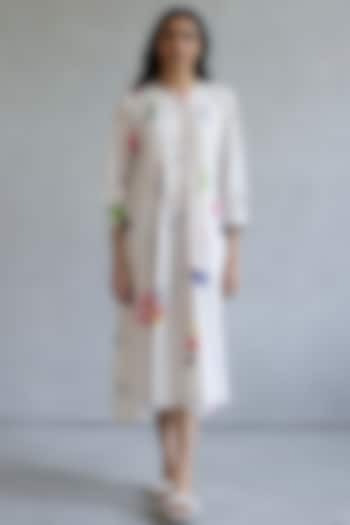 Ivory Linen Midi Summer Dress by Roza Pret at Pernia's Pop Up Shop