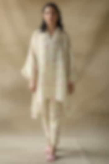 Ivory Gauze Linen Boxy Tunic by Roza Pret at Pernia's Pop Up Shop