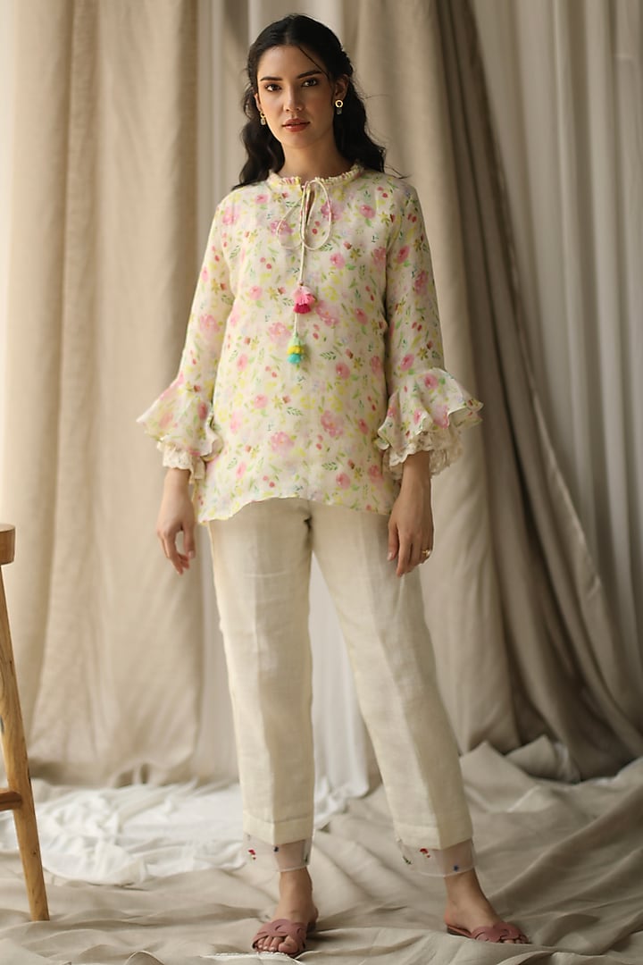 Ivory Printed Top by Roza Pret at Pernia's Pop Up Shop
