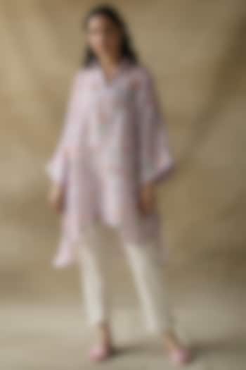 Mauve Gauze Linen Tunic  by Roza Pret at Pernia's Pop Up Shop