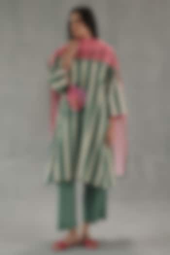 Soft Peach Chanderi Stole by Roza Pret at Pernia's Pop Up Shop