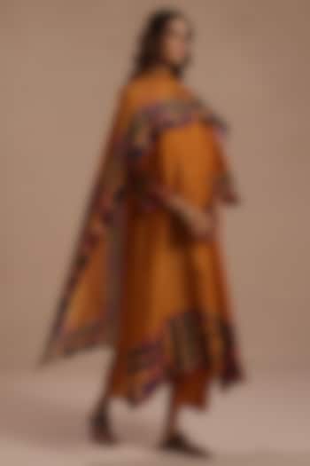 Mustard Habutai Silk Stole by Roza Pret at Pernia's Pop Up Shop