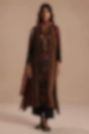 Multi-Colored Habutai Silk Printed Kurta Set by Roza Pret at Pernia's Pop Up Shop