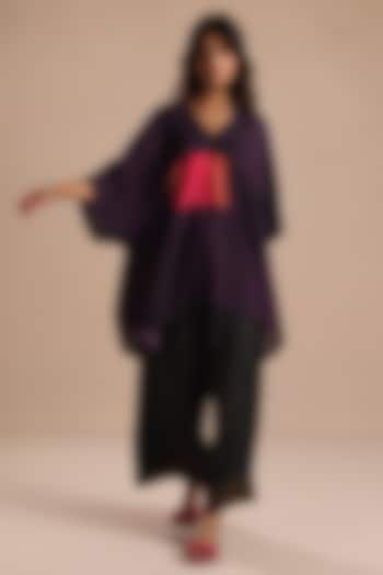 Multi-Colored Habutai Silk Tunic Set by Roza Pret at Pernia's Pop Up Shop