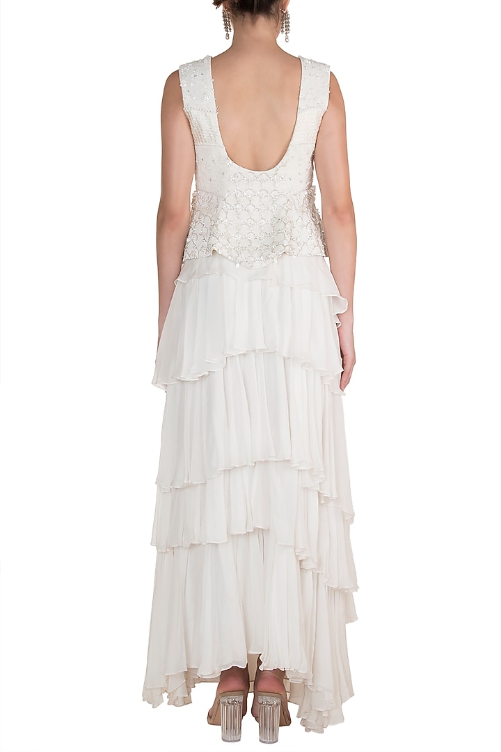 White Embroidered Wedding Lehenga Set by Rozina at Pernia's Pop Up Shop