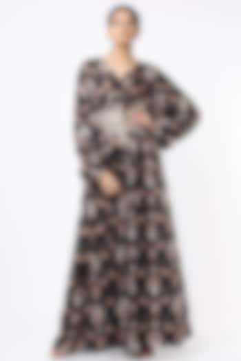 Black Printed Kaftan by Rozina at Pernia's Pop Up Shop