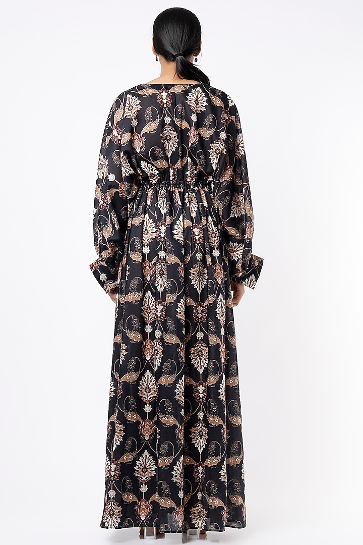Black Printed Kaftan by Rozina at Pernia's Pop Up Shop
