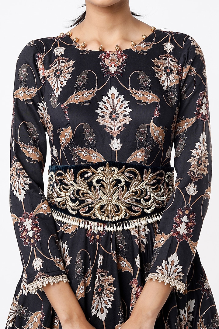 Black Printed Wedding Anarkali by Rozina at Pernia's Pop Up Shop