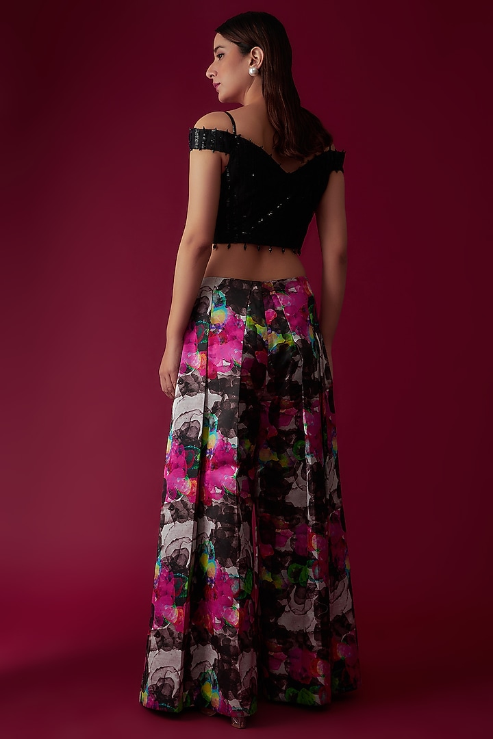 Multi-Colored Modal Satin Printed Pant Set by Rozina at Pernia's Pop Up Shop
