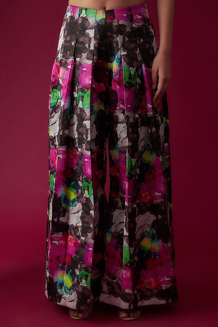 Multi-Colored Modal Satin Printed Pant Set by Rozina at Pernia's Pop Up Shop