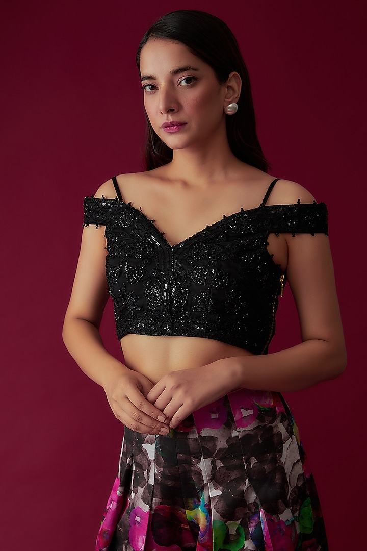 Multi-Colored Modal Satin Printed Pant Set by Rozina at Pernia's Pop Up Shop