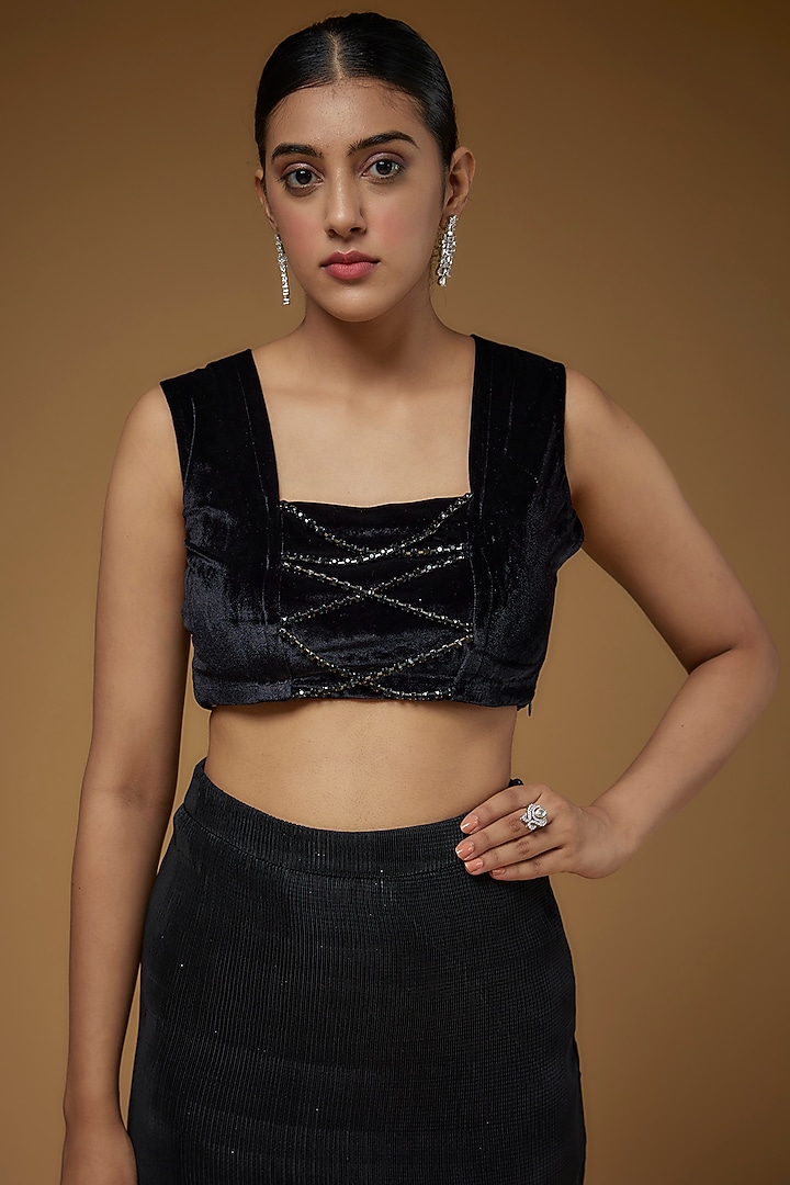 Black Organza Skirt Set by Rozina at Pernia's Pop Up Shop