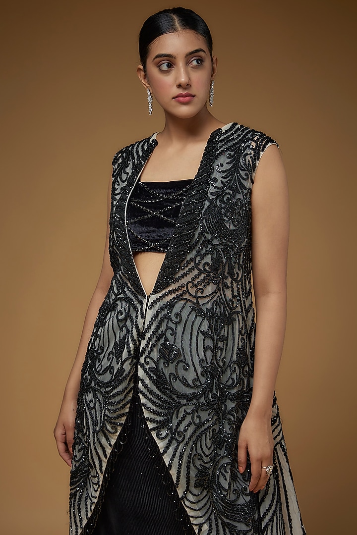 Black Organza Skirt Set by Rozina at Pernia's Pop Up Shop