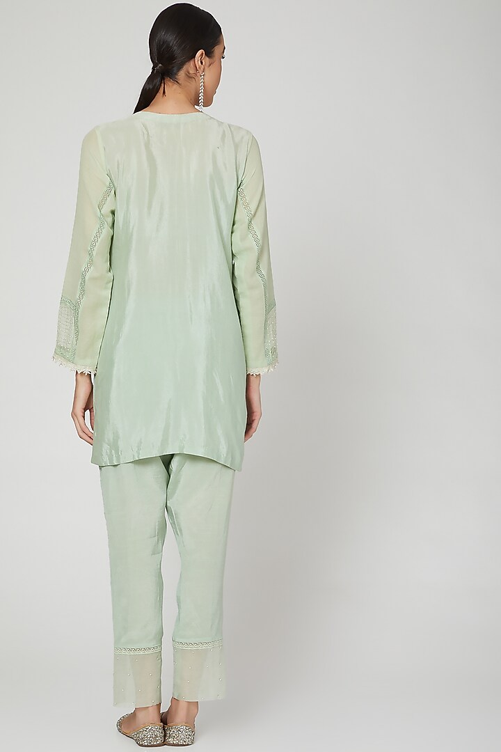 Mint Green Kurta With Pants by Rozina at Pernia's Pop Up Shop