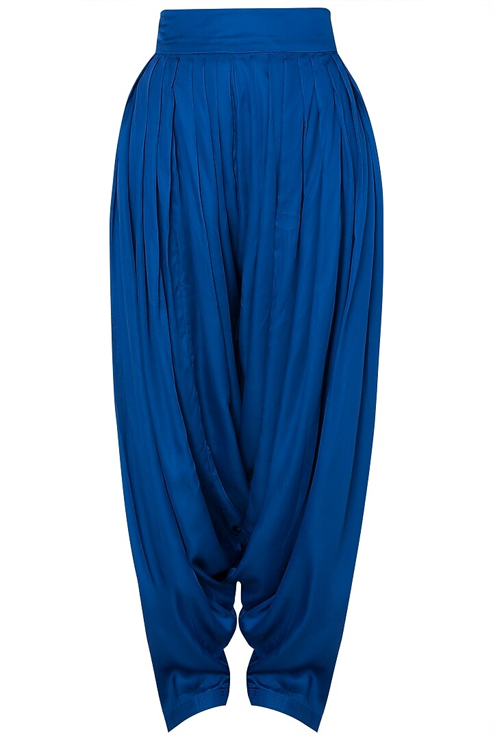 Blue Embroidered Kaftan Top With Patiala Pants by Roshni Chopra at Pernia's Pop Up Shop