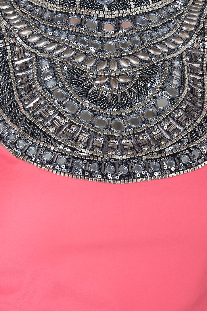 Pink Mirror Worked Crop Top by Roshni Chopra at Pernia's Pop Up Shop