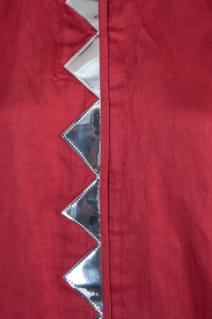 Red boxy top with dhoti skirt by Roshni Chopra at Pernia's Pop Up Shop