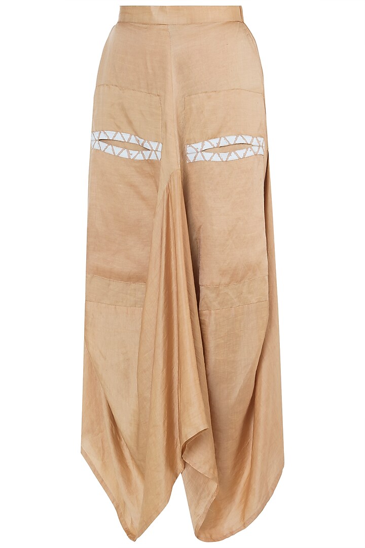 Beige printed top with dhoti skirt by Roshni Chopra at Pernia's Pop Up Shop
