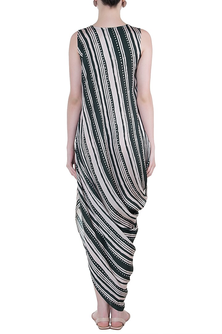 Dark green cowl drape Summer Dress by Roshni Chopra at Pernia's Pop Up Shop
