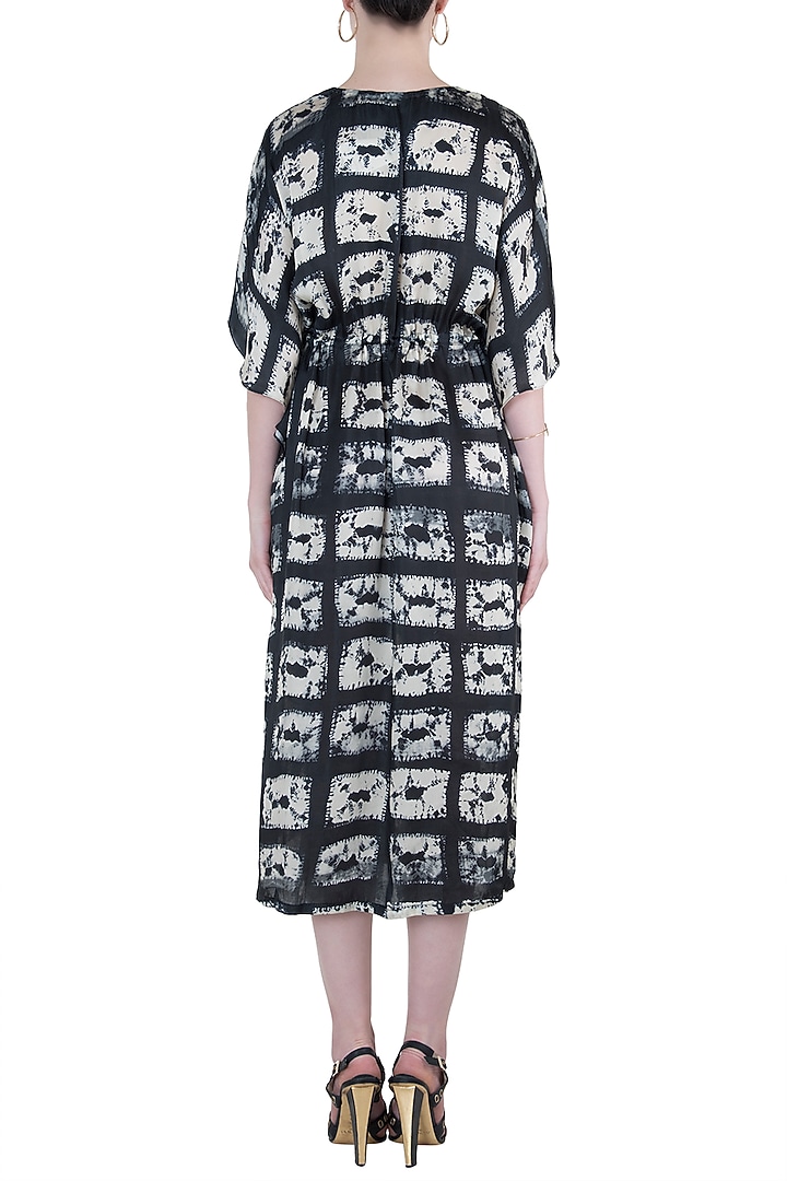 Black embroidered kaftan Vacation Dress by Roshni Chopra at Pernia's Pop Up Shop