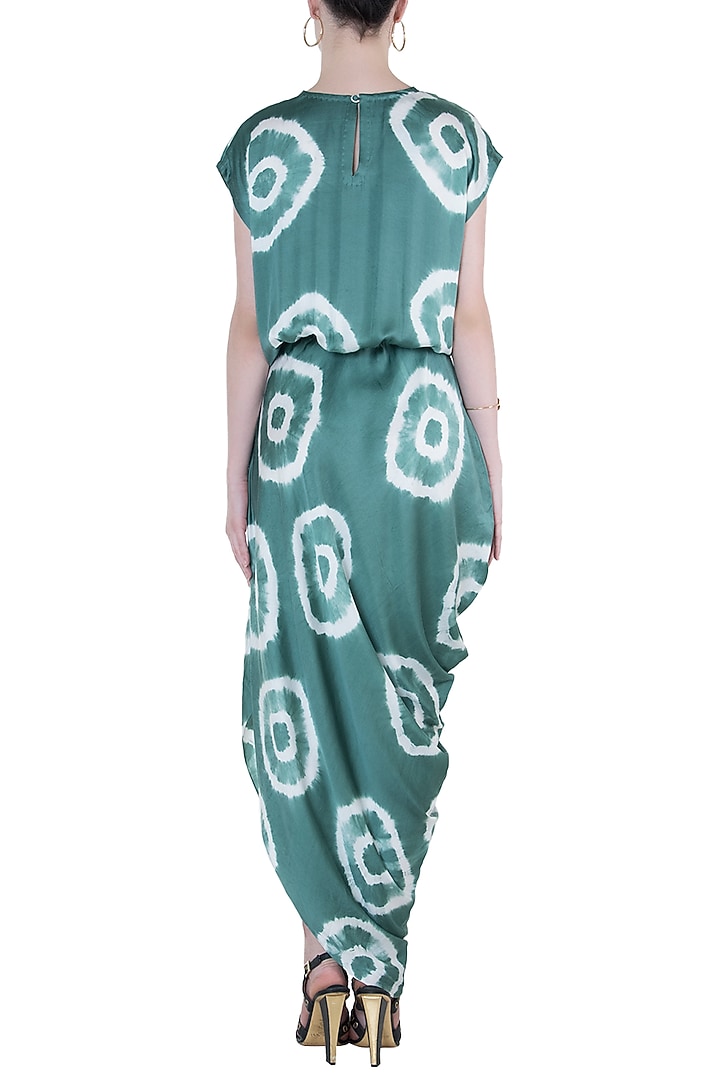 Green tie dye drape Summer Dress by Roshni Chopra at Pernia's Pop Up Shop