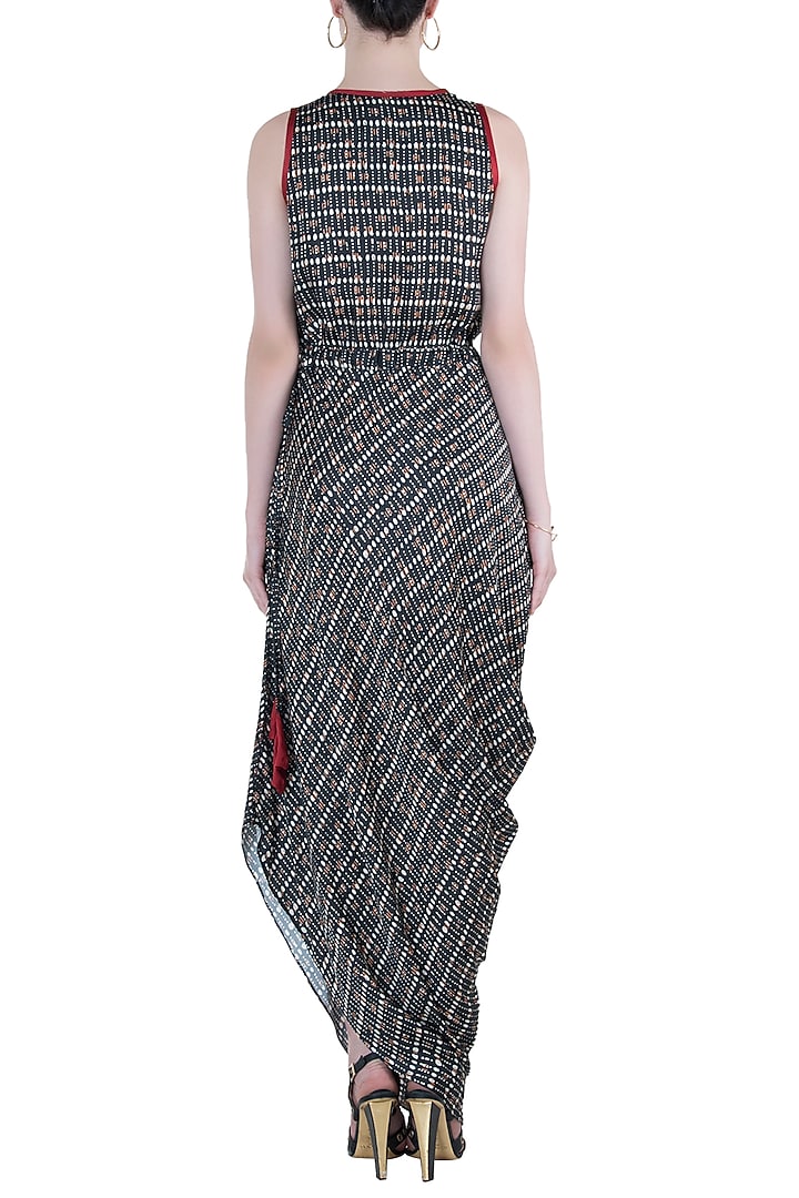 Black cowl drape Summer Dress by Roshni Chopra at Pernia's Pop Up Shop