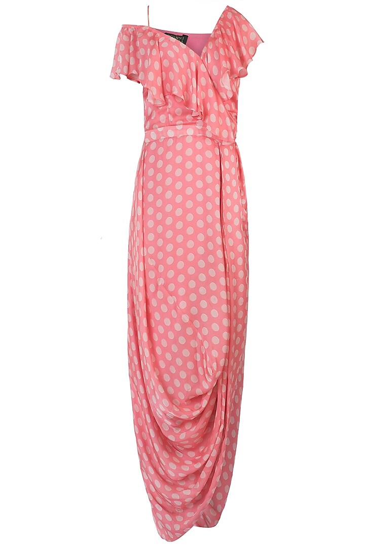 Pink polka wrap dress available only at Pernia's Pop Up Shop.